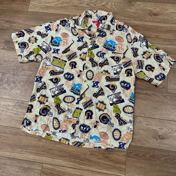 Vintage Y2K St Louis Rams AOP Button Up Shirt - Picture 1 of 9